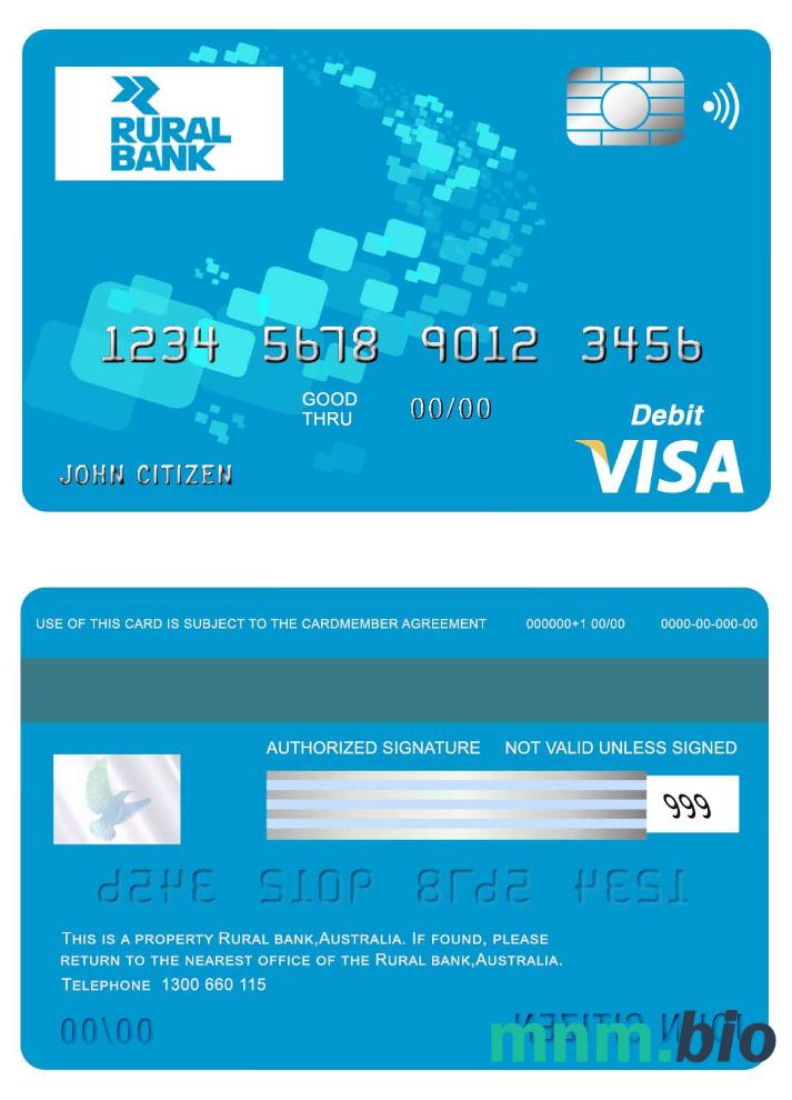 Australia Rural bank karta visa